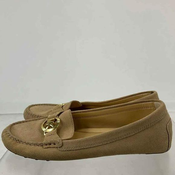 MICHAEL Kors MK Designer Beige Suede Slip-On Loafers Flats Size 8.5 - Picture 3 of 6